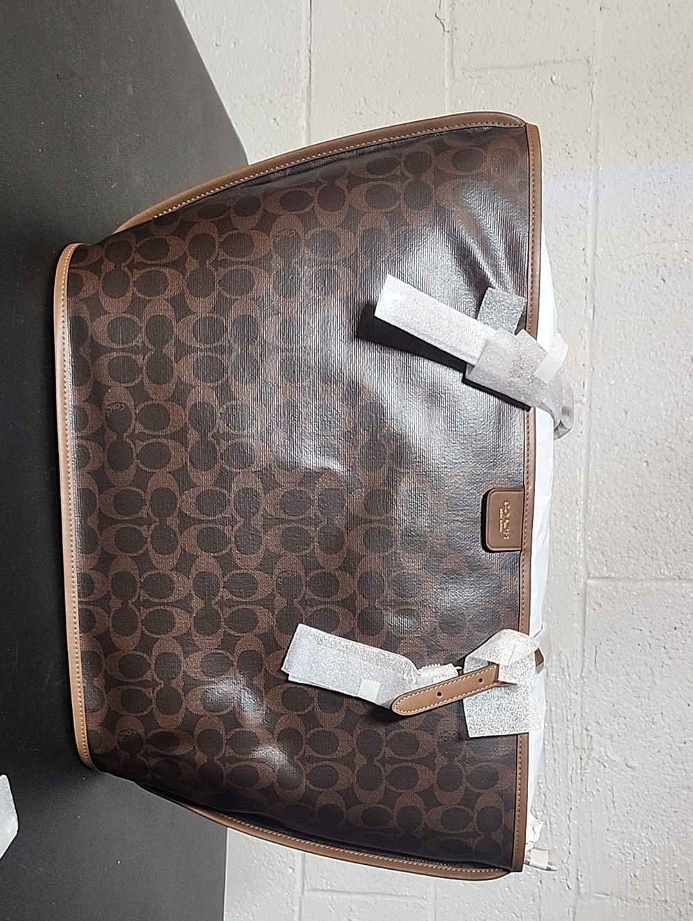 Coach Signature Monogram Taxi Tote